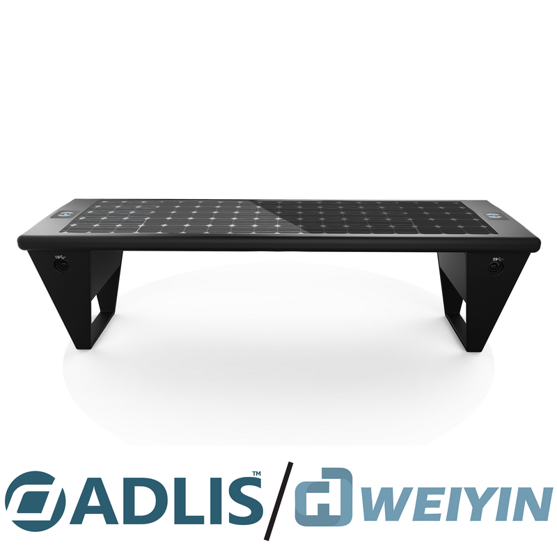 Bluetooth Free WiFi USB laturi Wireless Charling Bench with Solar Panel